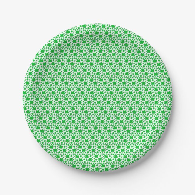 Four-leaf clovers paper plate (Front)