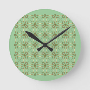 Four-Leaf Clovers Round Clock