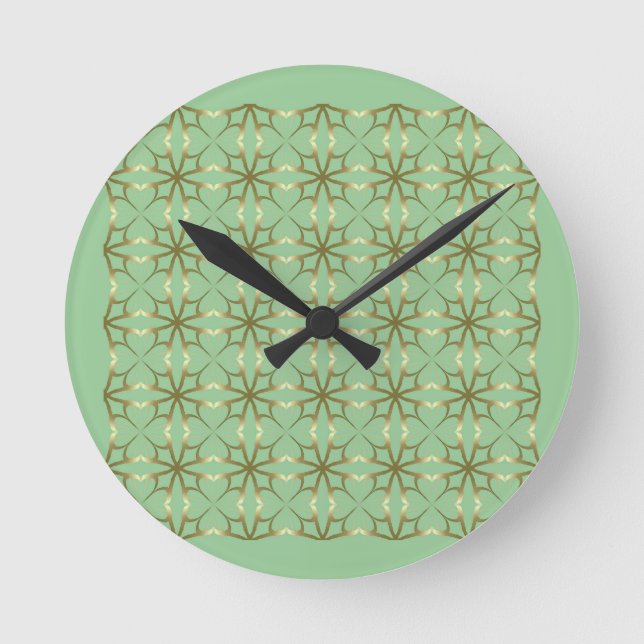 Four-Leaf Clovers Round Clock (Front)
