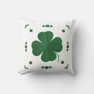 Four Leaf Clovers Throw Pillow