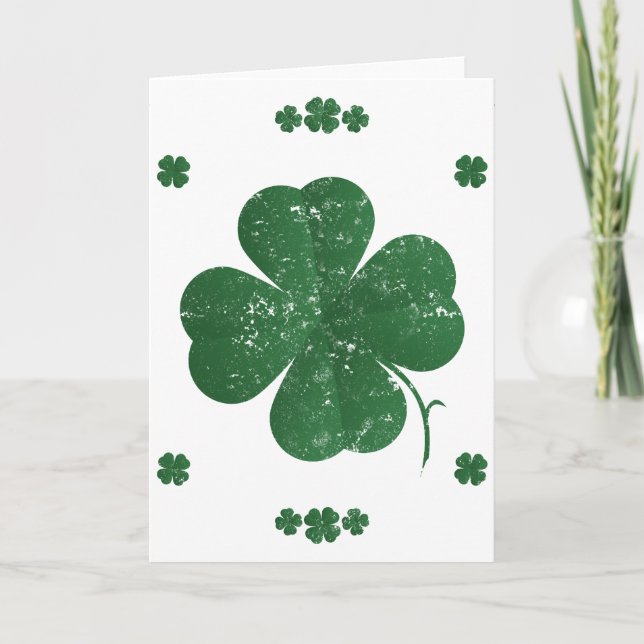 Four Leaf Clovers - vintage style Card (Front)