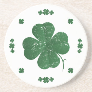 Four Leaf Clovers - vintage style Coaster