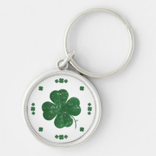 Four Leaf Clovers - vintage style Keychain