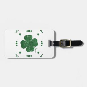 Four Leaf Clovers - vintage style Luggage Tag