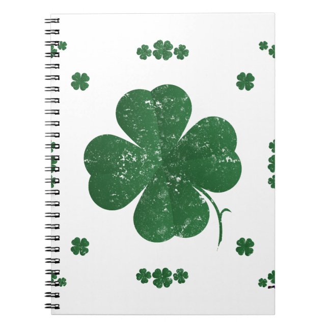 Four Leaf Clovers - vintage style Notebook (Front)