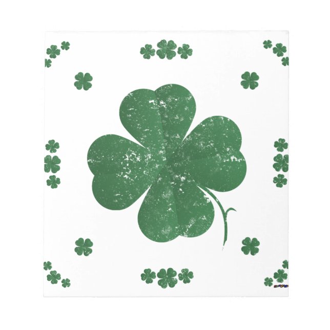 Four Leaf Clovers - vintage style Notepad (Front)