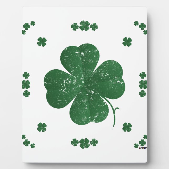 Four Leaf Clovers - vintage style Plaque (Front)