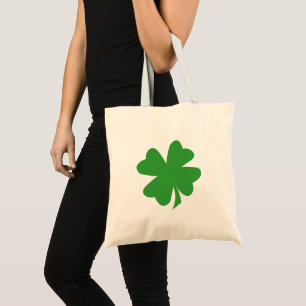 Four leaf green clover tote bag