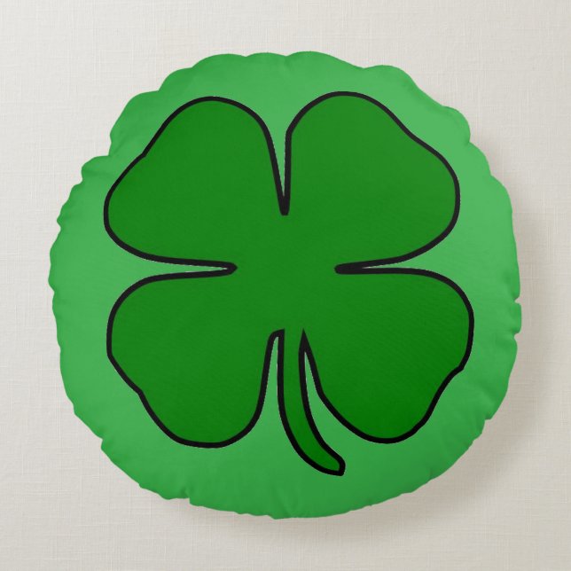 Four Leaf Love Round Pillow (Front)