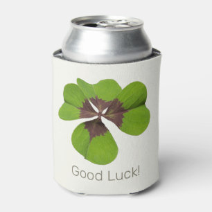 Four Leaf Lucky Clover St Patricks Day Good Luck Can Cooler