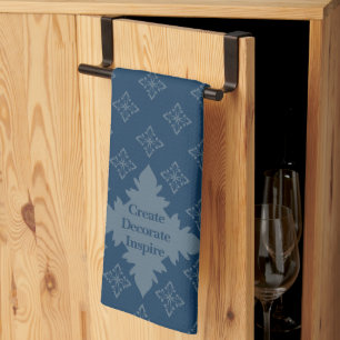 Four Leaf Rosette Airforce Blue Foulard Pattern Th Kitchen Towel
