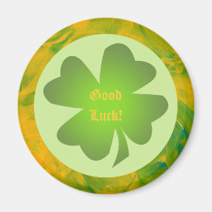 Four Leafed Clover Round Magnet