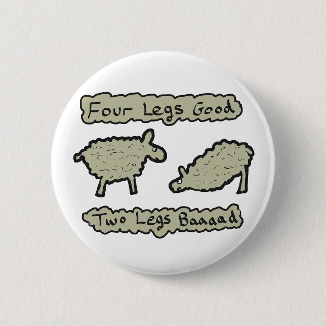 Four Legs Good 2 Inch Round Button (Front)