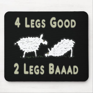 Four Legs Good Funny Sheep Pun Mouse Pad