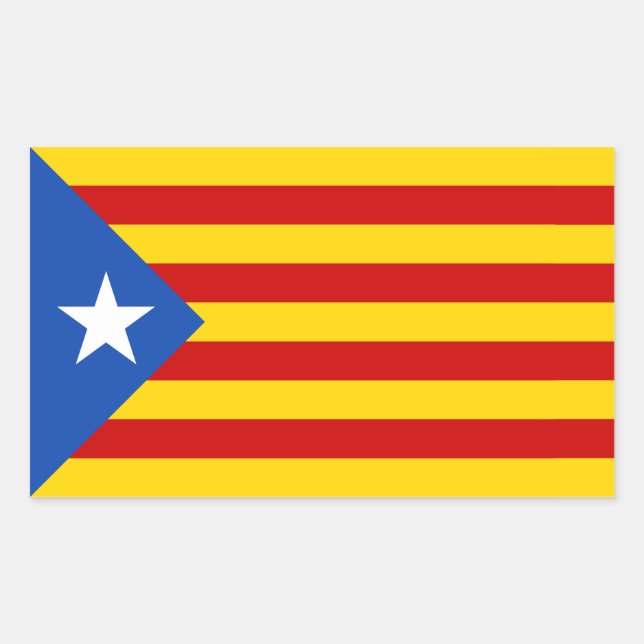 FOUR "L'Estelada Blava" Catalan Independence Flag Sticker (Front)
