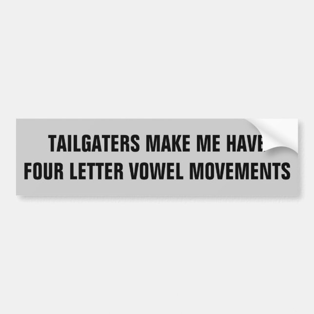 Four Letter Vowel Movements Bumper Sticker (Front)
