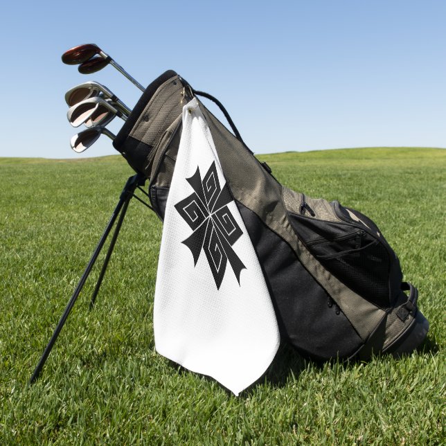 Four lightning bolts with thunderclaps golf towel (Green)
