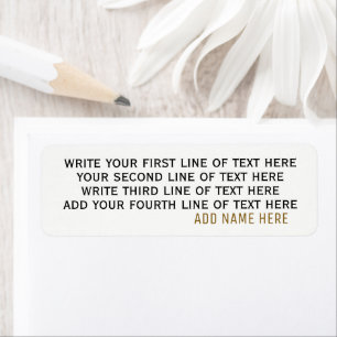 four lines of editable text on simple basic white