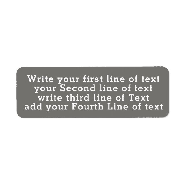 four lines of editable text on simple plain grey (Front)
