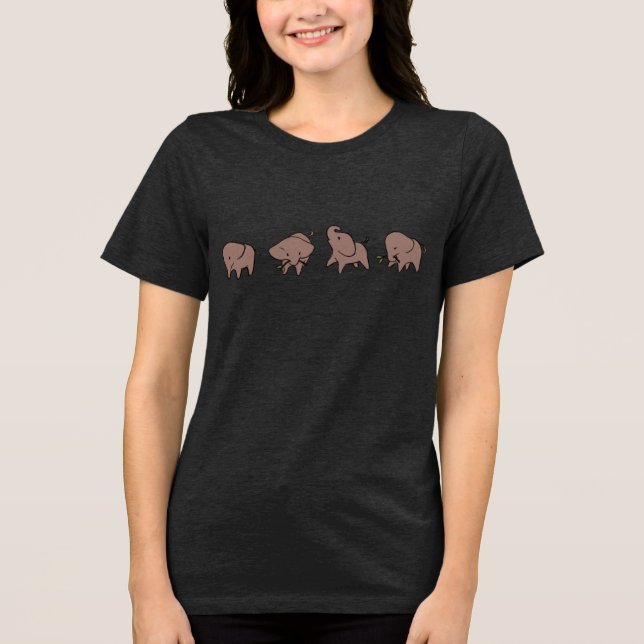 Four Little Elephants Tri-Blend Shirt (Front)