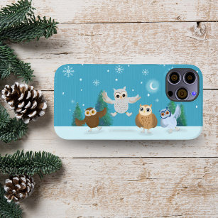 Four Little Owls Going Ice Skating Case-Mate iPhone 14 Case