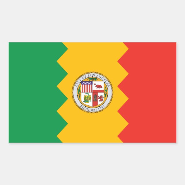 FOUR Los Angeles Flag Sticker (Front)