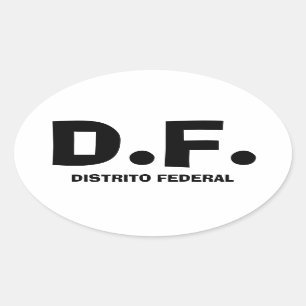 FOUR Mexico City "D.F." Oval Sticker