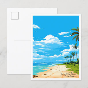 Four Mile Beach Australia Travel illustration Postcard