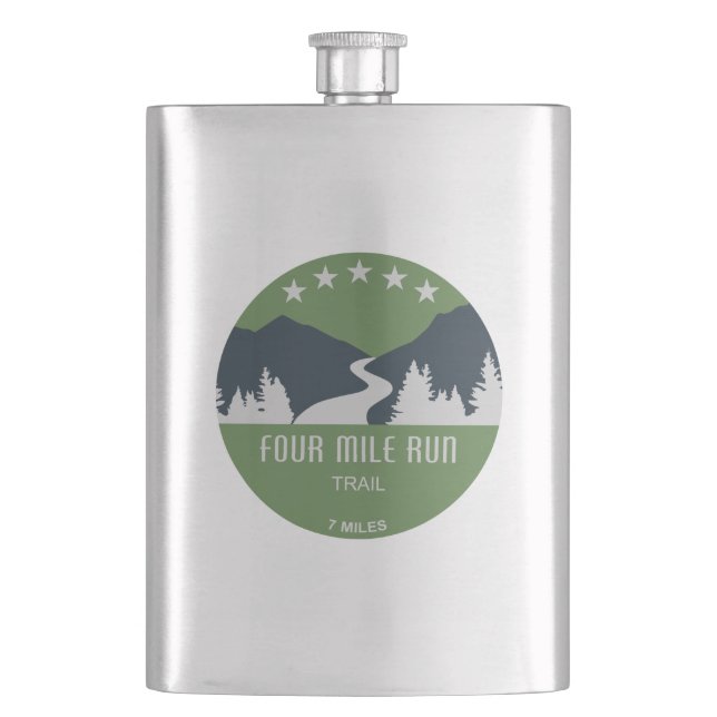 Four Mile Run Trail Hip Flask (Front)