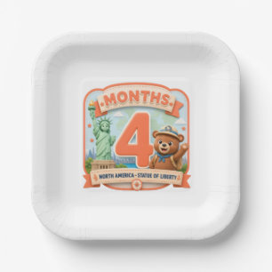 Four Months Around the World Paper Plate