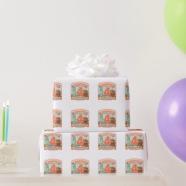 Four Months Around the World Wrapping Paper (Party Gifts)