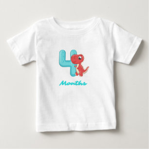 Four Months cute dinosaur Baby T-Shirt