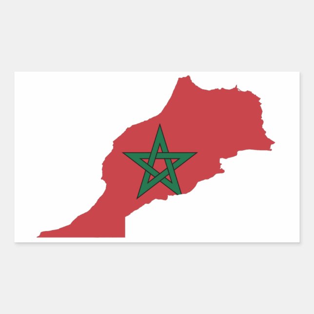 FOUR Morocco Flag Map Sticker (Front)