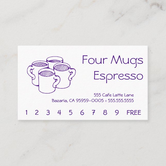 Four Mugs Loyalty Card (Front)