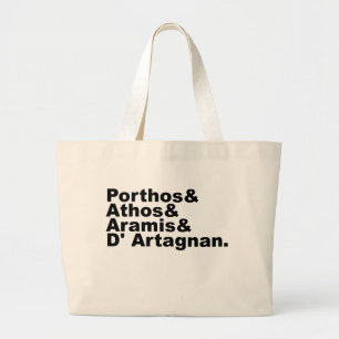 Four Musketeers - Porthos Athos Aramis D'Artagnan Large Tote Bag