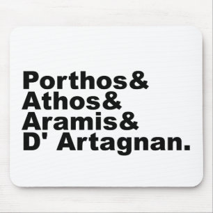 Four Musketeers - Porthos Athos Aramis D'Artagnan Mouse Pad