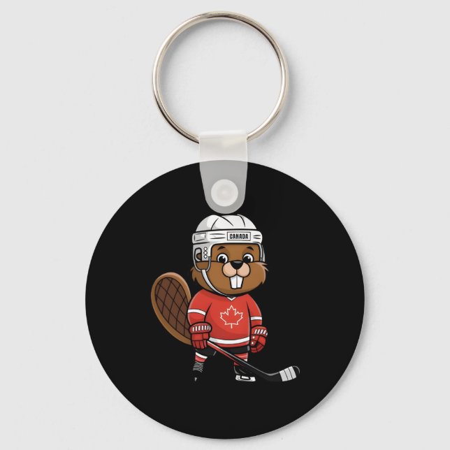 Four Nations Ttle Glol Face-off Canadian Beaver Ho Keychain (Front)