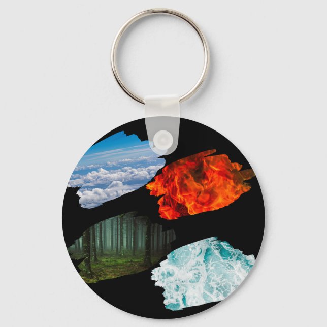 Four nature elements  keychain (Front)