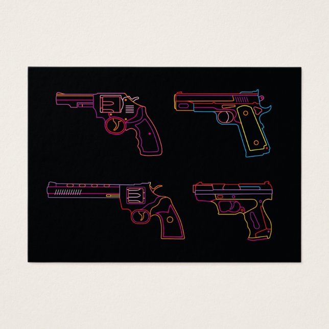 Four Neon Handgun signs   (Front)