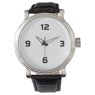Four Numbers - Black on white Watch