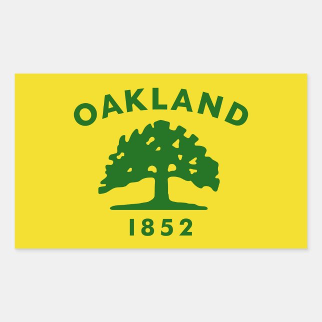 FOUR Oakland, California Flag Sticker (Front)