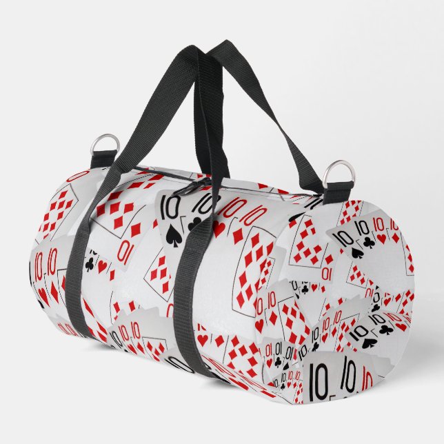 "Four of a Kind: Scattered Quad Tens" Duffle Bag (Left Corner)