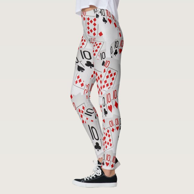 "Four of a Kind: Scattered Quad Tens" Leggings (Left)