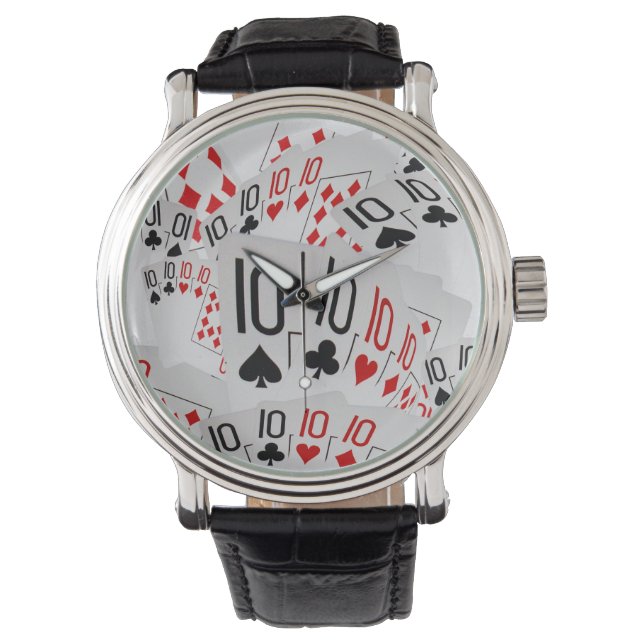 "Four of a Kind: Scattered Quad Tens" Watch (Front)