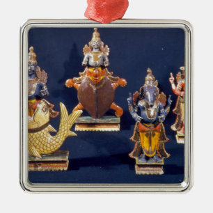 Four of the incarnations of Vishnu Metal Ornament