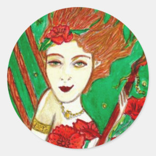 Four of Wands Classic Round Sticker