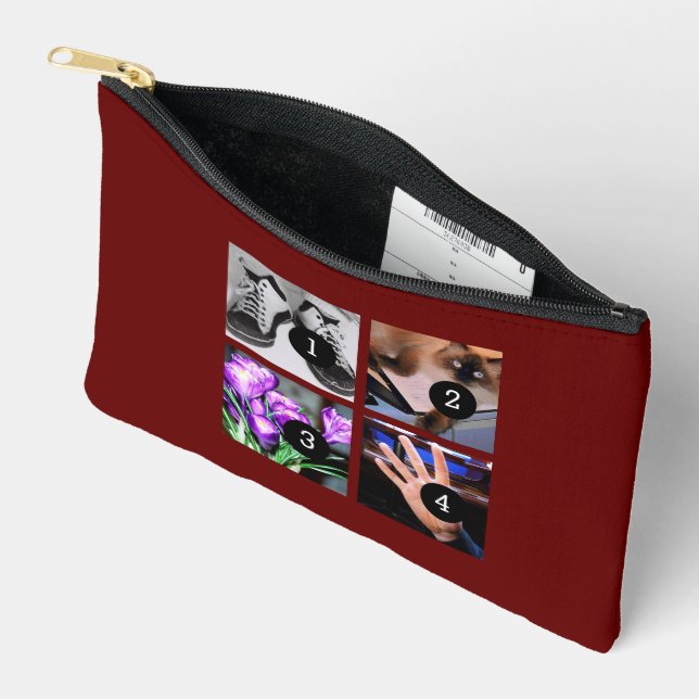 Four of Your Photos Make Your Own Original Accessory Pouch (Open)