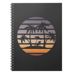 four palm trees in a sunset T-Shirt Notebook