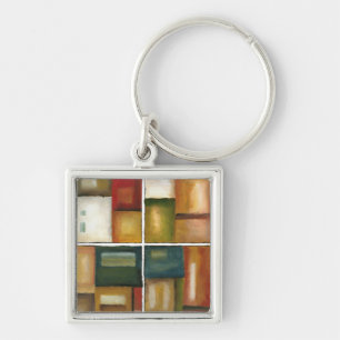 Four Panelled Painting by Jennifer Goldberger Keychain