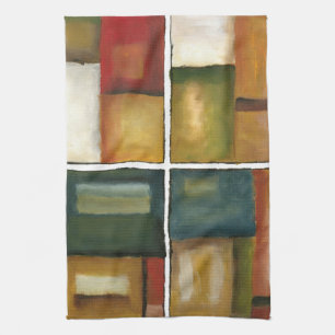 Four Panelled Painting by Jennifer Goldberger Kitchen Towel